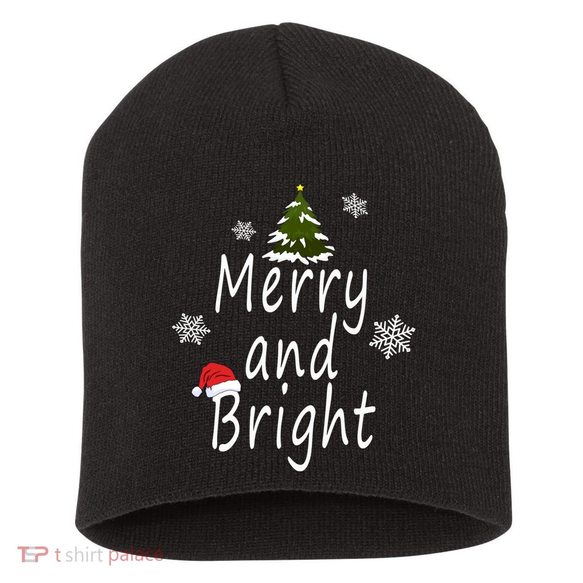 Merry And Bright | Merry Chrismas Short Acrylic Beanie