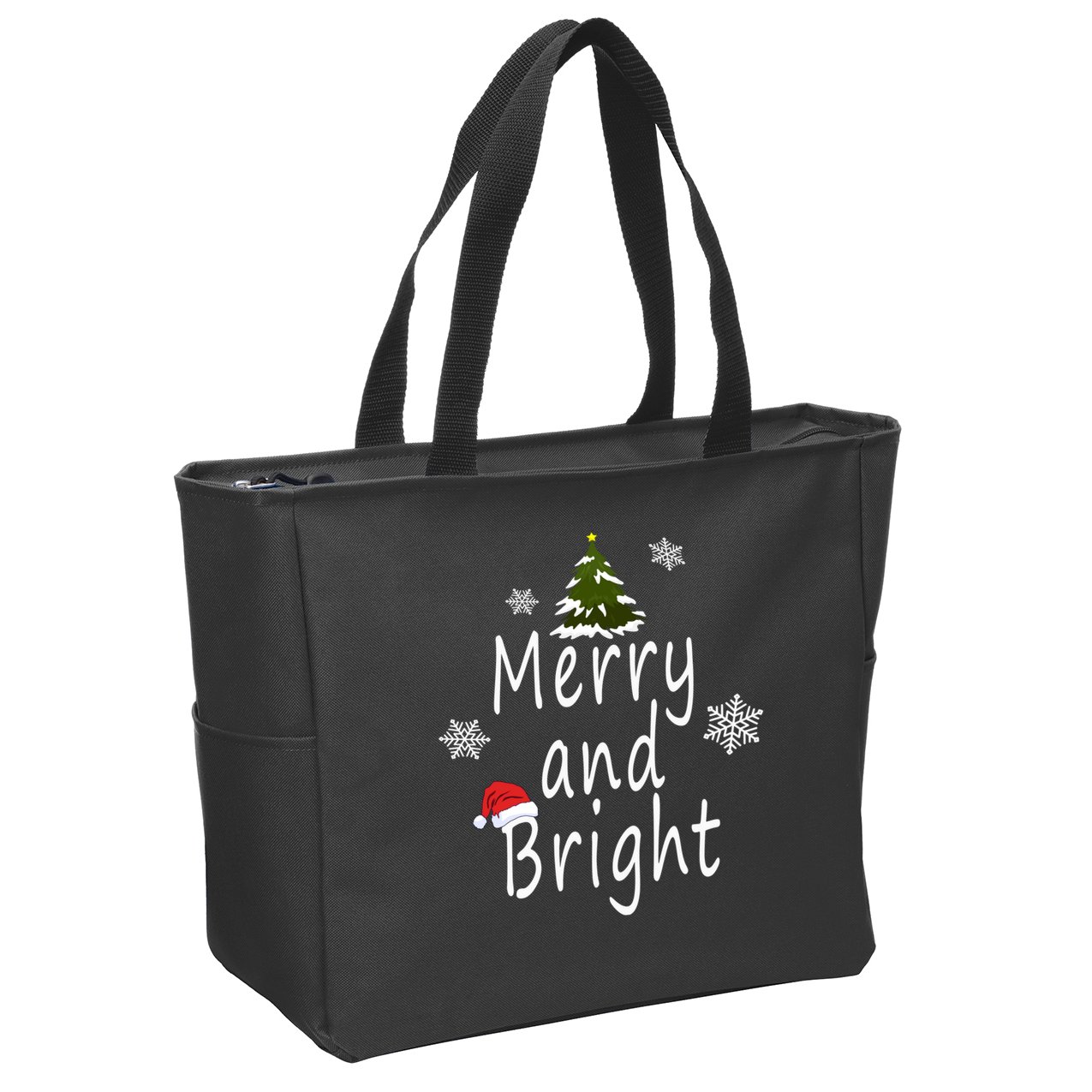 Merry And Bright | Merry Chrismas Zip Tote Bag