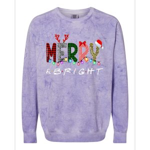 Merry And Bright Christmas Lights Funny Family Christmas Colorblast Crewneck Sweatshirt