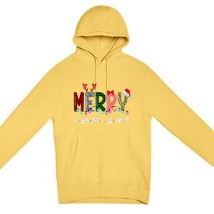 Merry And Bright Christmas Lights Funny Family Christmas Premium Pullover Hoodie