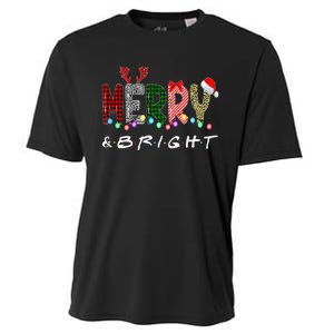 Merry And Bright Christmas Lights Funny Family Christmas Cooling Performance Crew T-Shirt