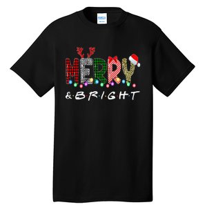 Merry And Bright Christmas Lights Funny Family Christmas Tall T-Shirt