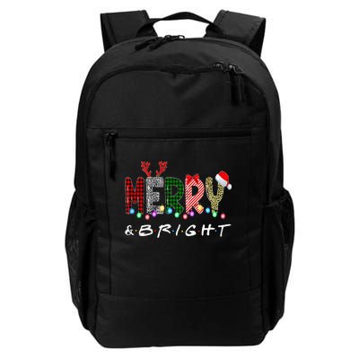 Merry And Bright Christmas Lights Funny Family Christmas Daily Commute Backpack