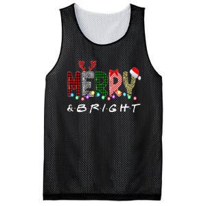 Merry And Bright Christmas Lights Funny Family Christmas Mesh Reversible Basketball Jersey Tank