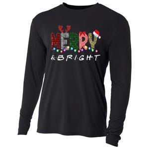 Merry And Bright Christmas Lights Funny Family Christmas Cooling Performance Long Sleeve Crew