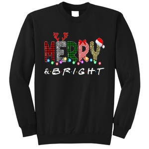 Merry And Bright Christmas Lights Funny Family Christmas Tall Sweatshirt