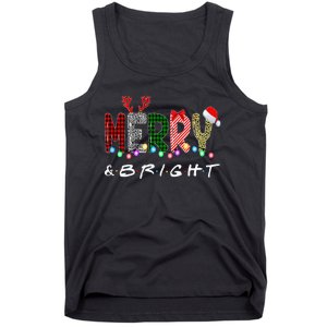 Merry And Bright Christmas Lights Funny Family Christmas Tank Top