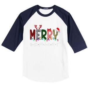 Merry And Bright Christmas Lights Funny Family Christmas Baseball Sleeve Shirt