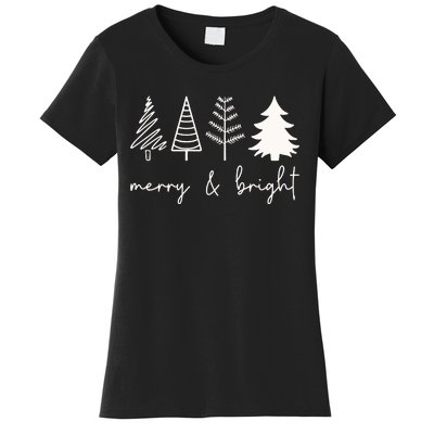 Merry And Bright Cute Christmas Tree Women's T-Shirt