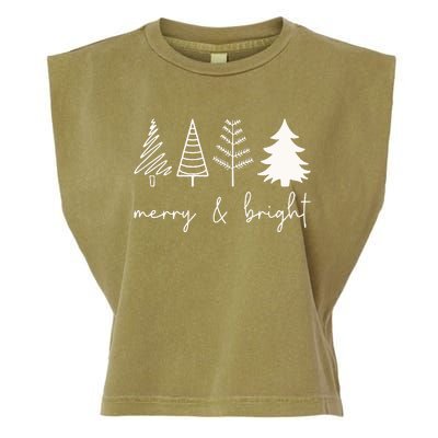 Merry And Bright Cute Christmas Tree Garment-Dyed Women's Muscle Tee