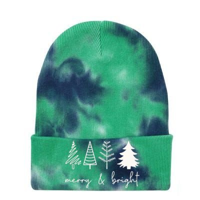 Merry And Bright Cute Christmas Tree Tie Dye 12in Knit Beanie