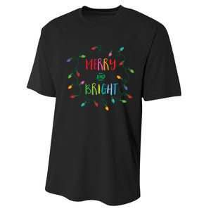 Merry And Bright Christmas Lights Performance Sprint T-Shirt