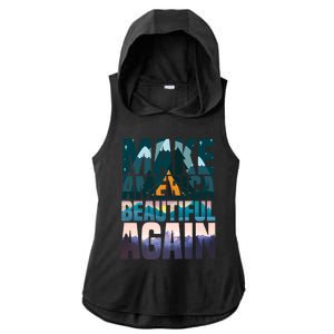 Make America Beautiful Again: Inspirational Nature Gift Ladies PosiCharge Tri-Blend Wicking Draft Hoodie Tank