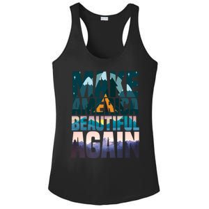 Make America Beautiful Again: Inspirational Nature Gift Ladies PosiCharge Competitor Racerback Tank