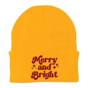 Merry And Bright Festive Christmas Knit Cap Winter Beanie