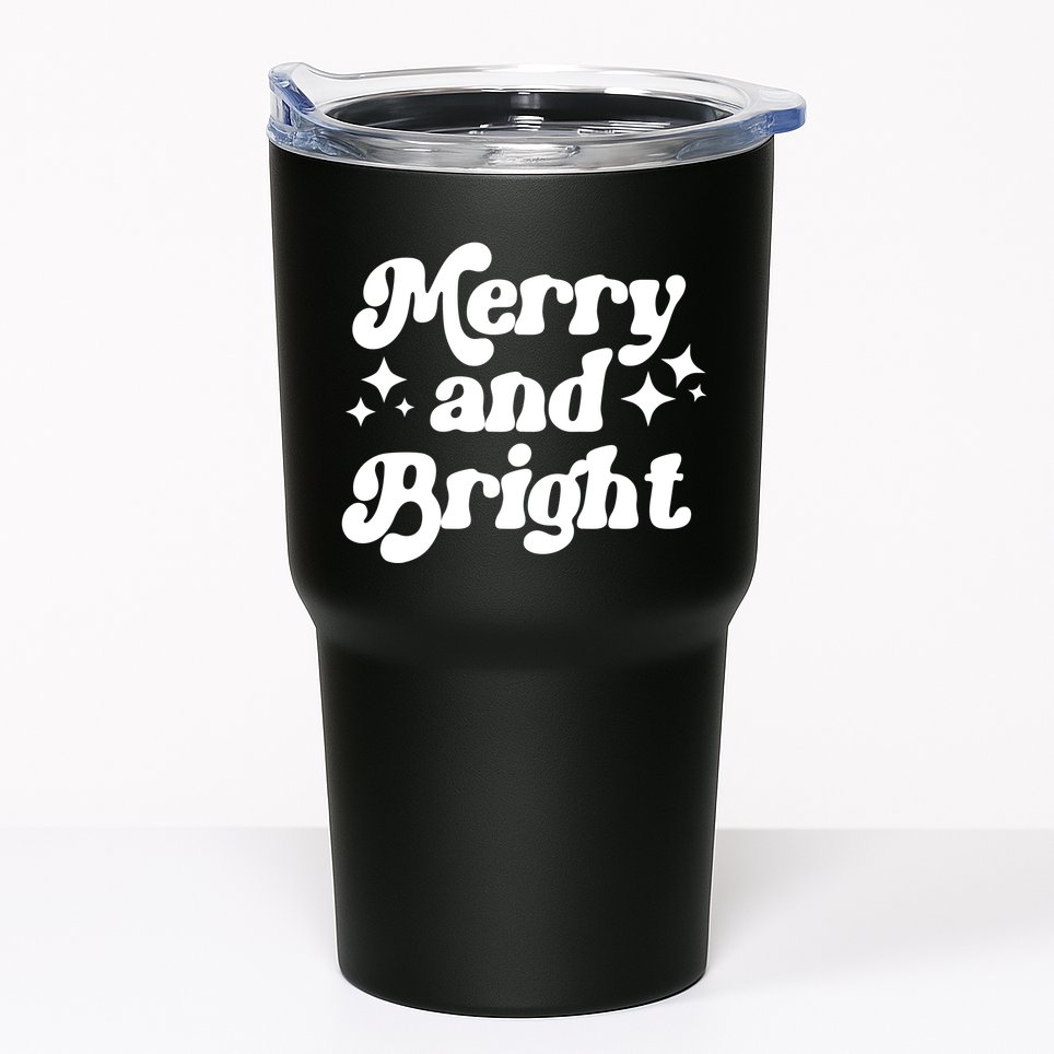 Merry And Bright Festive Christmas Tumbler