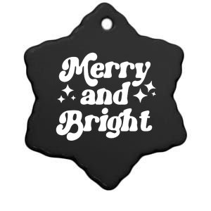 Merry And Bright Festive Christmas Ceramic Star Ornament