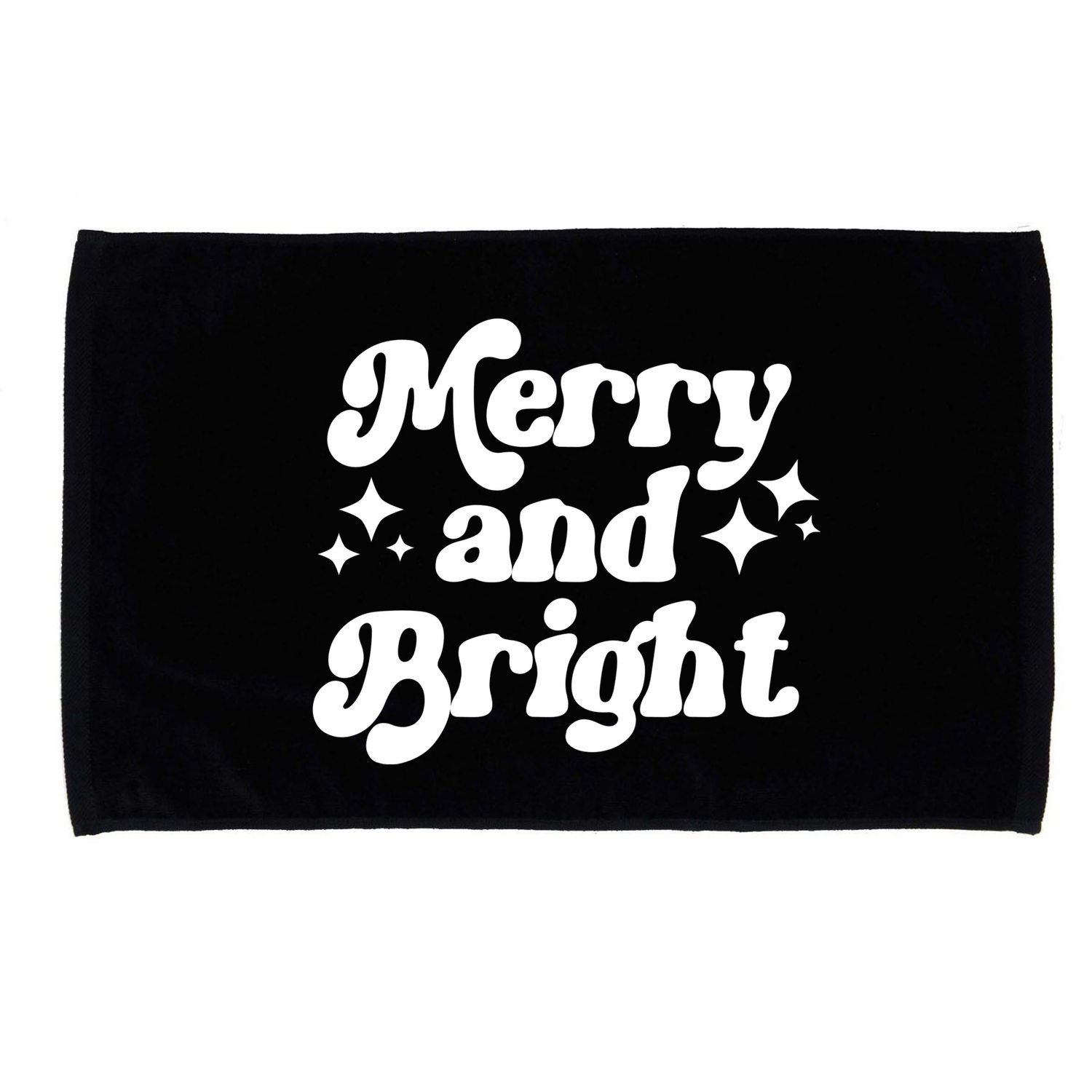 Merry And Bright Festive Christmas Microfiber Hand Towel