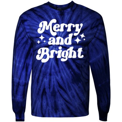 Merry And Bright Festive Christmas Tie-Dye Long Sleeve Shirt