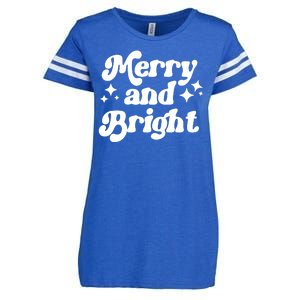 Merry And Bright Festive Christmas Enza Ladies Jersey Football T-Shirt