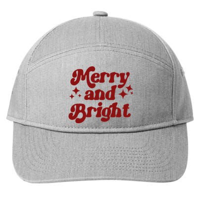 Merry And Bright Festive Christmas 7-Panel Snapback Hat
