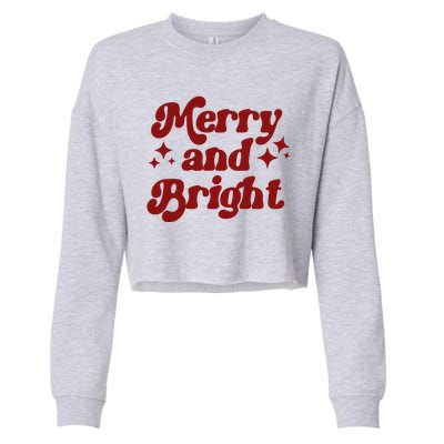 Merry And Bright Festive Christmas Cropped Pullover Crew