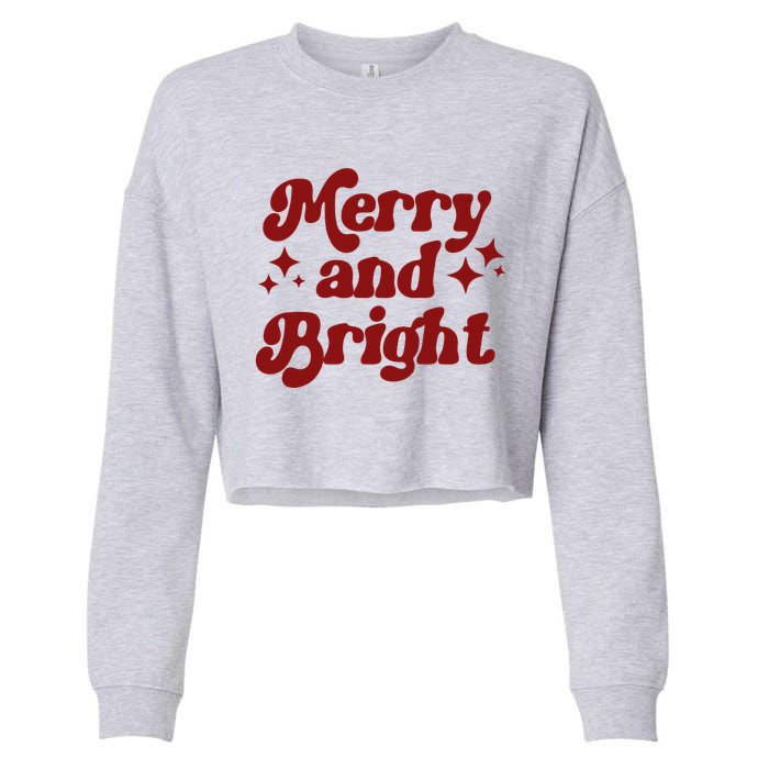 Merry And Bright Festive Christmas Cropped Pullover Crew