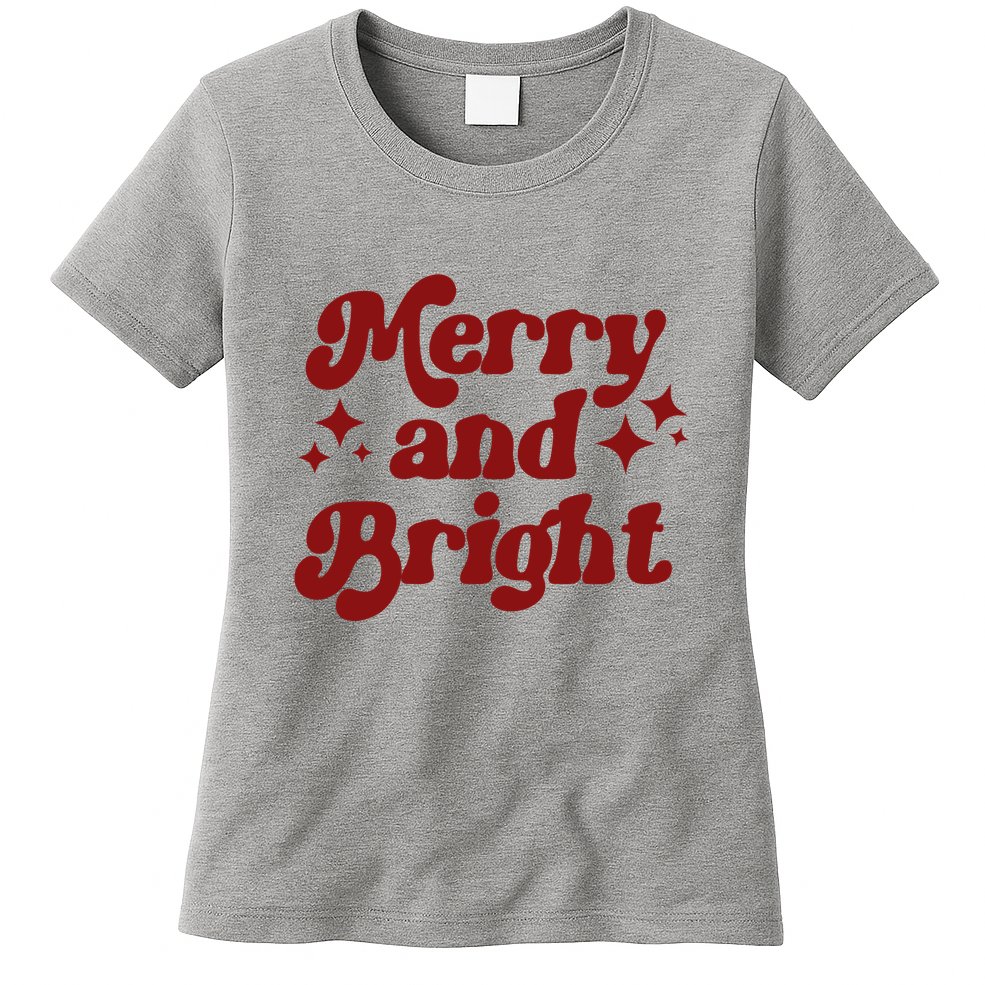 Merry And Bright Festive Christmas Womens T-Shirt