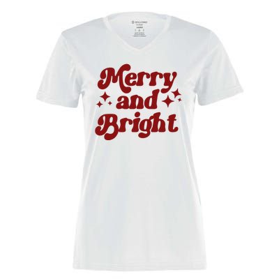 Merry And Bright Festive Christmas Women's Momentum V-Neck T-Shirt