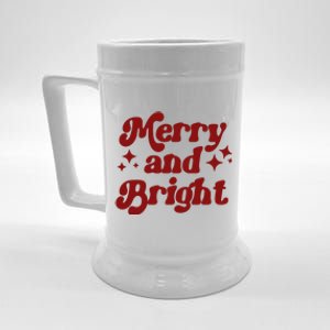 Merry And Bright Festive Christmas Beer Stein