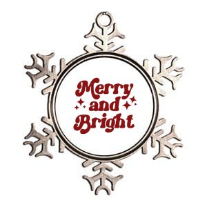 Merry And Bright Festive Christmas Metallic Star Ornament