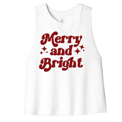 Merry And Bright Festive Christmas Women's Racerback Cropped Tank