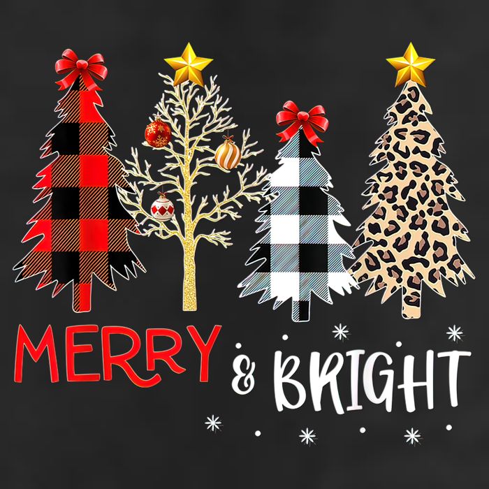 Merry And Bright Women Funny Leopard Plaid Christmas Trees Cool Comfort Performance Bucket Hat