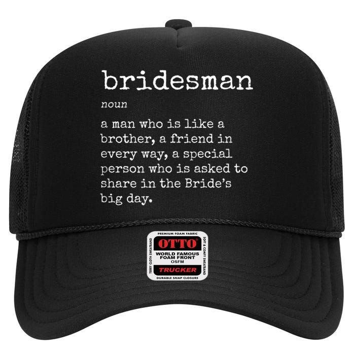 Mens Awesome Bridesman Definition High Crown Mesh Back Trucker Hat