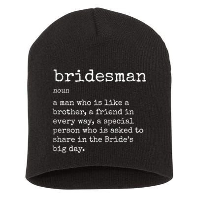 Mens Awesome Bridesman Definition Short Acrylic Beanie