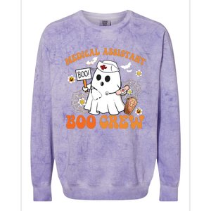 Medical Assistant Boo Crew Funny Ghost Halloween Costumes Colorblast Crewneck Sweatshirt