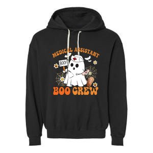 Medical Assistant Boo Crew Funny Ghost Halloween Costumes Garment-Dyed Fleece Hoodie