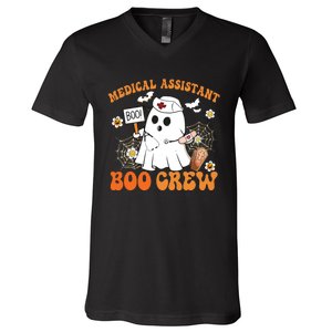 Medical Assistant Boo Crew Funny Ghost Halloween Costumes V-Neck T-Shirt