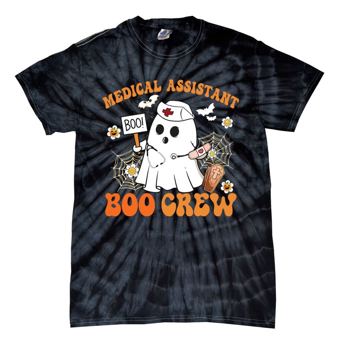 Medical Assistant Boo Crew Funny Ghost Halloween Costumes Tie-Dye T-Shirt