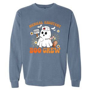 Medical Assistant Boo Crew Funny Ghost Halloween Costumes Garment-Dyed Sweatshirt