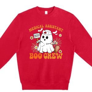 Medical Assistant Boo Crew Funny Ghost Halloween Costumes Premium Crewneck Sweatshirt