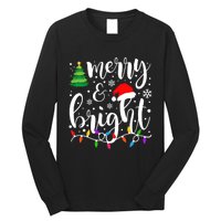 Merry And Bright Christmas Lights Funny Family Christmas Long Sleeve Shirt