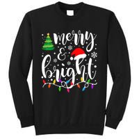 Merry And Bright Christmas Lights Funny Family Christmas Sweatshirt