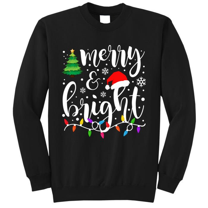 Merry And Bright Christmas Lights Funny Family Christmas Sweatshirt