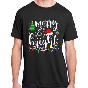 Merry And Bright Christmas Lights Funny Family Christmas Adult ChromaSoft Performance T-Shirt