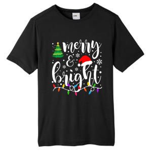 Merry And Bright Christmas Lights Funny Family Christmas Tall Fusion ChromaSoft Performance T-Shirt