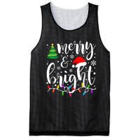 Merry And Bright Christmas Lights Funny Family Christmas Mesh Reversible Basketball Jersey Tank