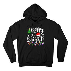 Merry And Bright Christmas Lights Funny Family Christmas Tall Hoodie