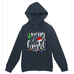 Merry And Bright Christmas Lights Funny Family Christmas Urban Pullover Hoodie