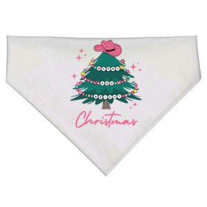 Merry And Bright Christmas Tree Western Cowgirl Cowboy USA-Made Doggie Bandana